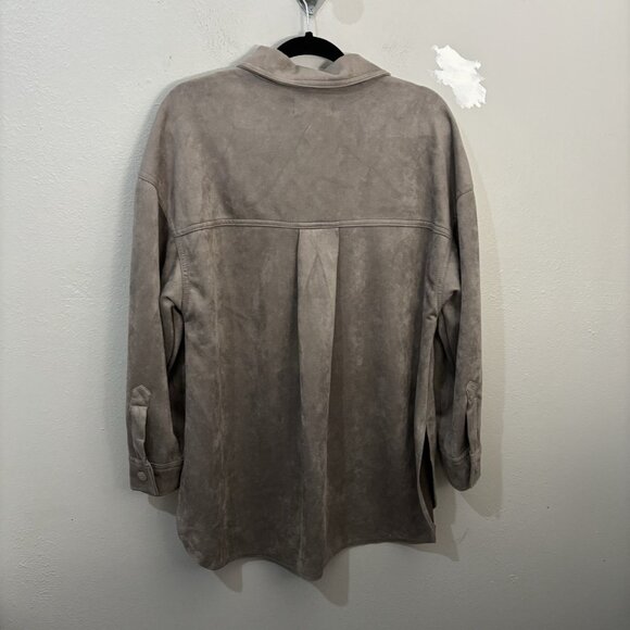 Truth By Republic Faux Leather Button Up Shirt Wet Clay Color Size Medium - Picture 4 of 10